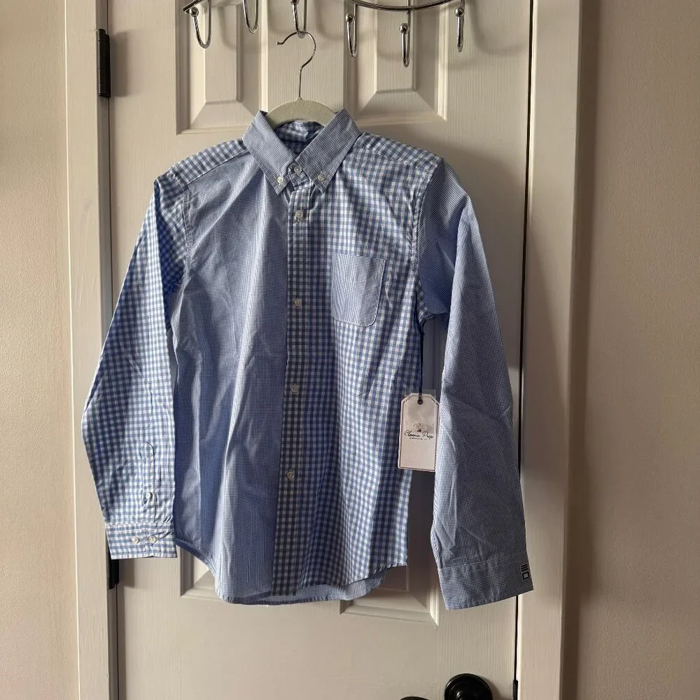 New Classic Prep Boys Owen Long Sleeve Button Down Bloomsbury Party Plaid 14